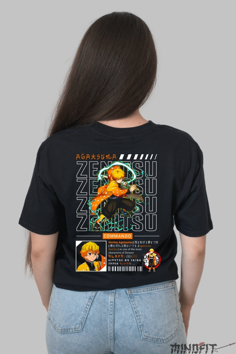 Tricou Anime Zenitsu - Fulgerul Rapid Dama Negru