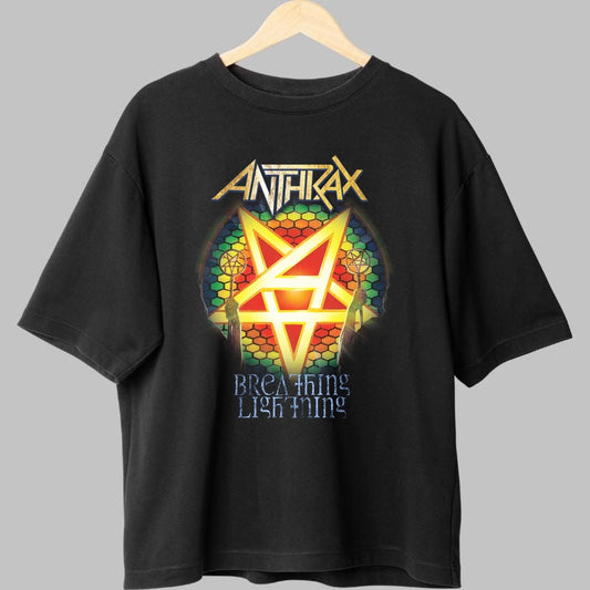 Tricou Anthrax - Breathing Lightning fata negru