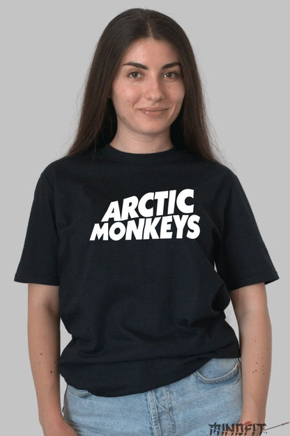 Tricou Arctic Monkeys - Logo Iconic Alb dama negru