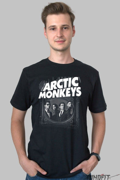 Tricou Arctic Monkeys - Portret Retro in Alb-Negru barbat negru