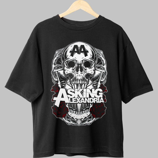 Tricou Asking Alexandria - Skull Roses Edition fata negru