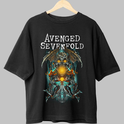 Tricou Avenged Sevenfold - Cyber Skull Inferno fata negru