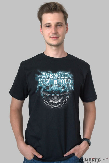 Tricou Avenged Sevenfold - Deathbat Electric Edition barbat negru
