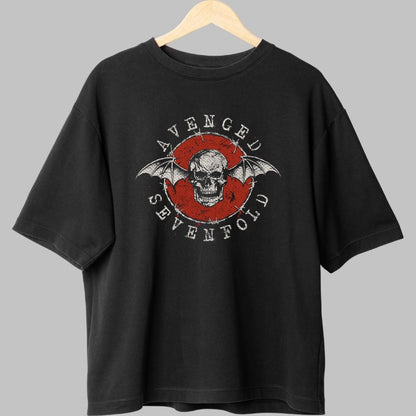 Tricou Avenged Sevenfold - Deathbat Emblem fata negru