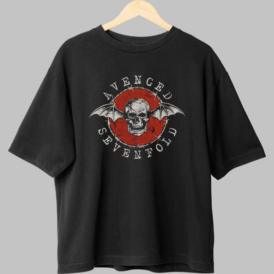Tricou Avenged Sevenfold - Deathbat Emblem fata negru