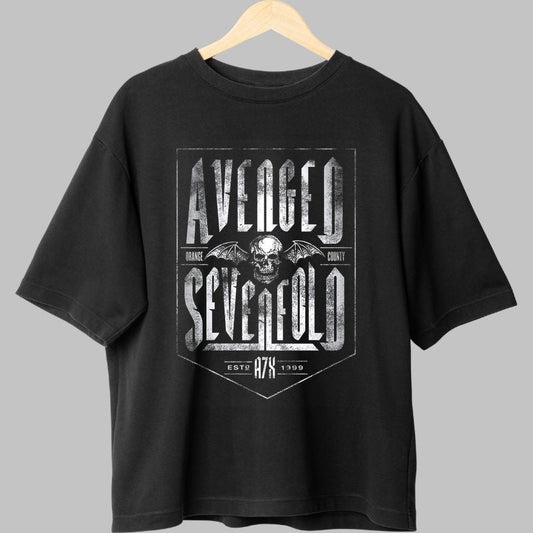 Tricou Avenged Sevenfold - Skull Emblem Edition fata negru