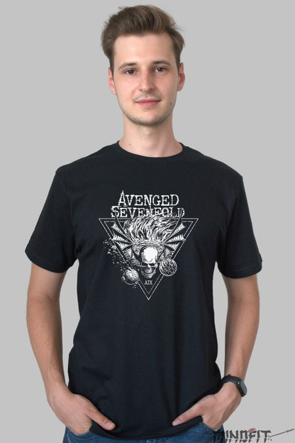 Tricou Avenged Sevenfold - Skull Inferno Design barbat negru