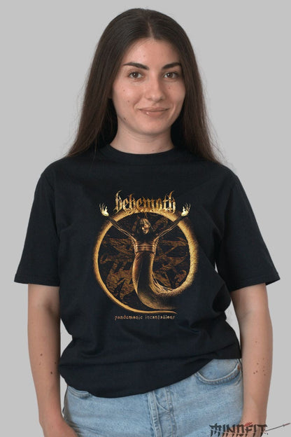 Tricou Behemoth - Pandemonic Incantations fata negru