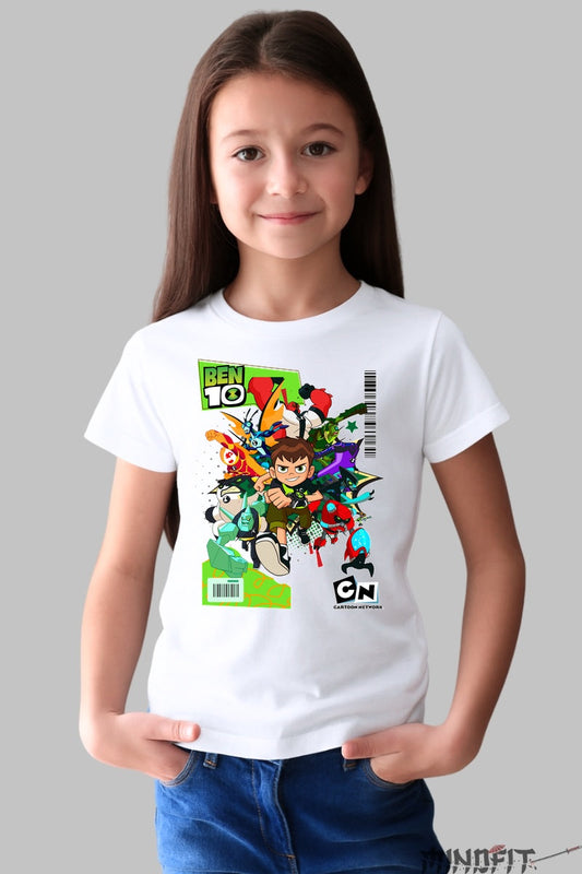Tricou Ben 10 Omnivers - Cartoon Network fata alb