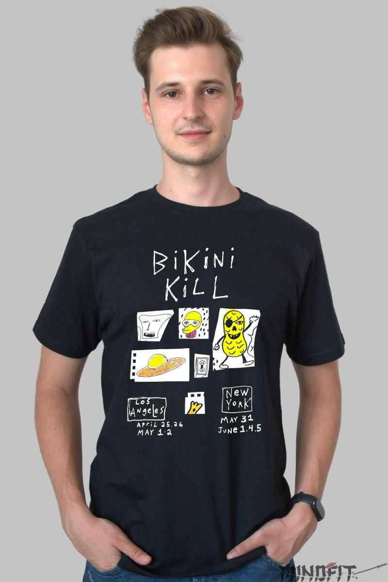 Tricou Bikini Kill - Tour Grafic Underground barbat negru