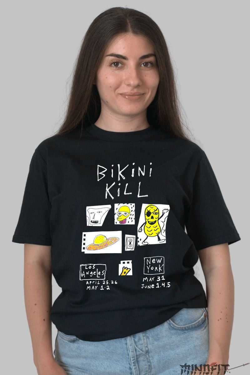 Tricou Bikini Kill - Tour Grafic Underground fata negru