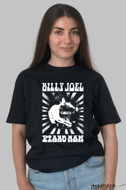 Tricou Billy Joel - Piano Man Vintage fata negru