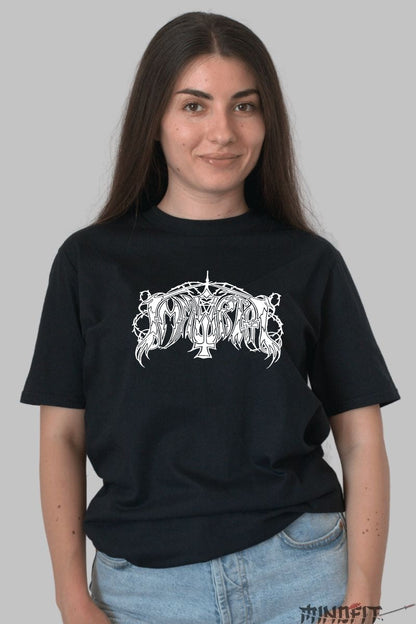 Tricou Black Metal - Logo Immortal Stil Nordic dama negru