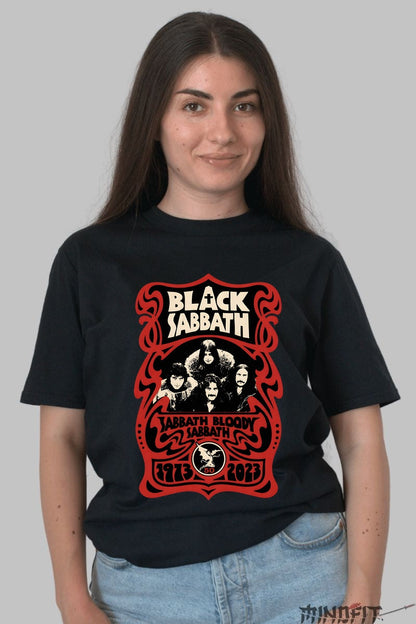 Tricou Black Sabbath - Sabbath Bloody Sabbath 50th Anniversary fata negru
