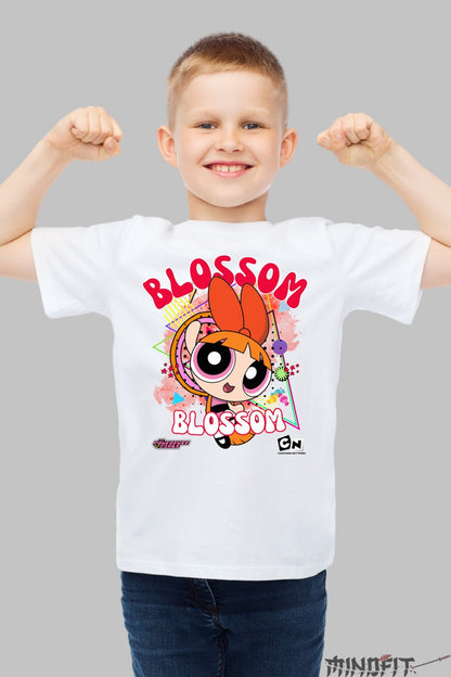 Tricou Blossom Powerpuff Girls - Cartoon Network baiat alb