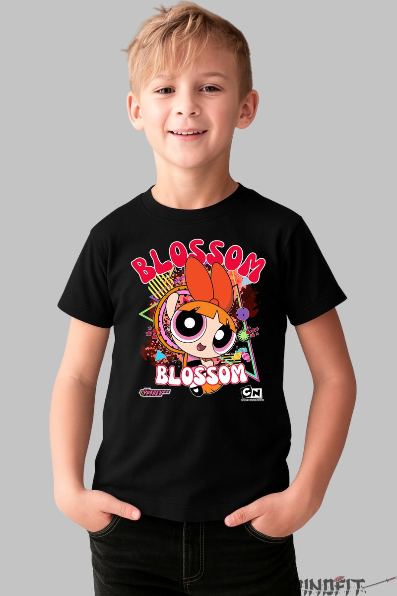 Tricou Blossom Powerpuff Girls - Cartoon Network baiat negru