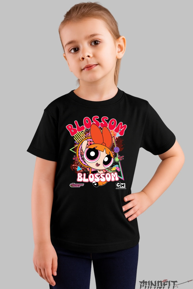 Tricou Blossom Powerpuff Girls - Cartoon Network fata negru