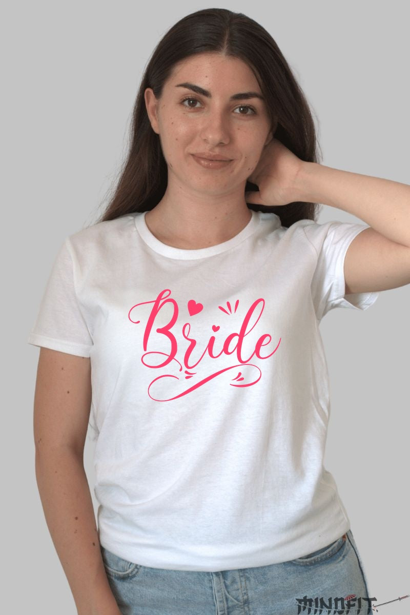 Tricou Bride - Eleganta Inaintea Fericirii Dama Alb
