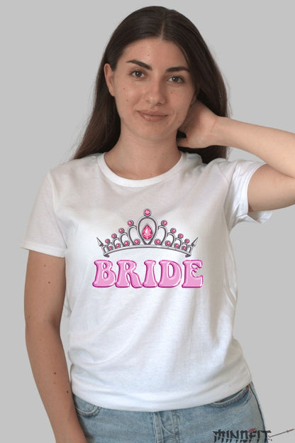 Tricou Bride - Eleganta si Stralucire pentru Ziua Ta Speciala Dama Alb