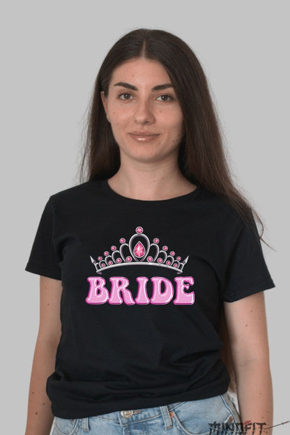 Tricou Bride - Eleganta si Stralucire pentru Ziua Ta Speciala Dama Negru