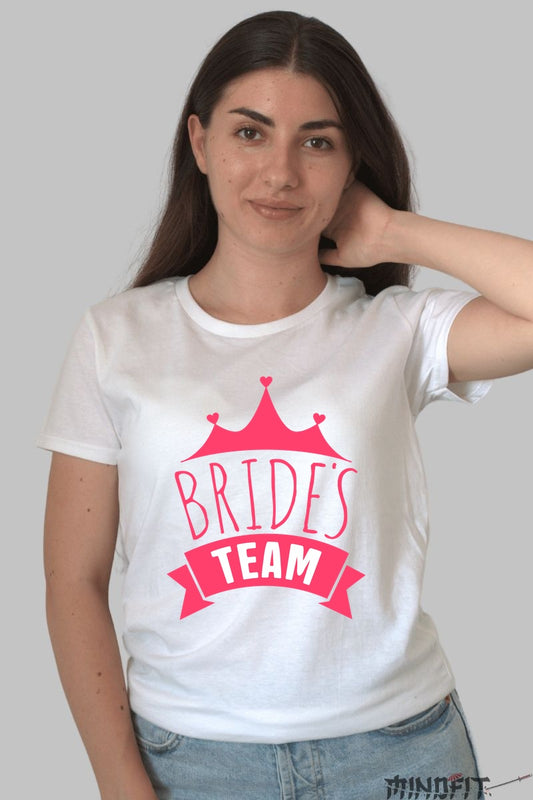 Tricou Bride's Team - Pregateste-te Pentru O Aventura De Neuitat Dama Alb