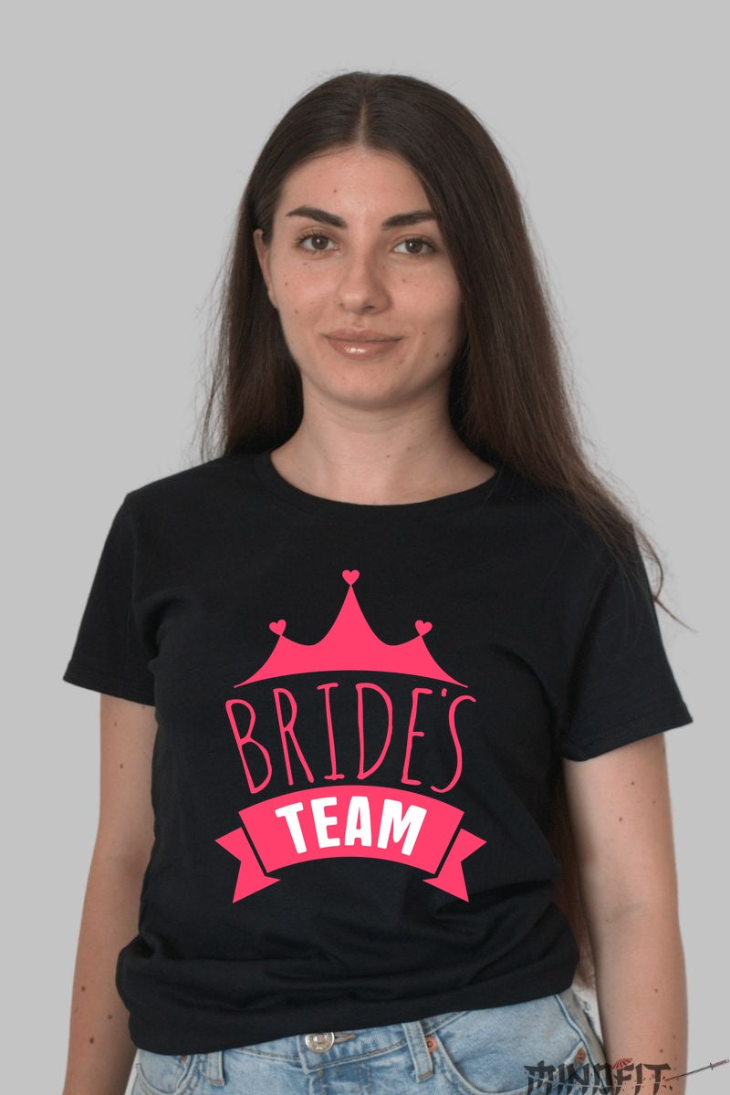 Tricou Bride's Team - Pregateste-te Pentru O Aventura De Neuitat Dama Negru