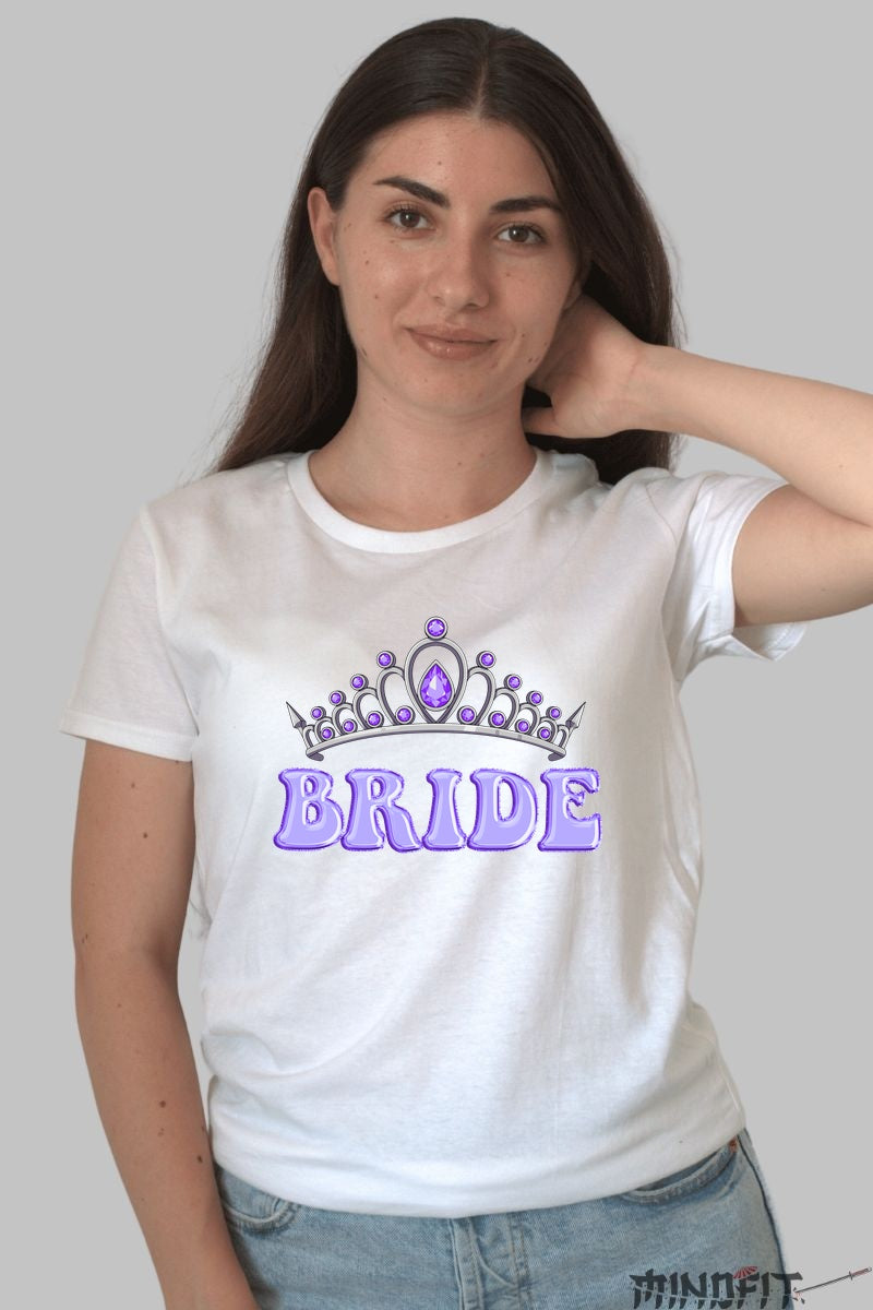 Tricou Bride - Stralucire Regala Pentru Viitoarea Mireasa Dama Alb