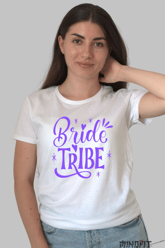 Tricou Bride Tribe - Pregatit pentru Celebrare si Momente Unice Dama Alb