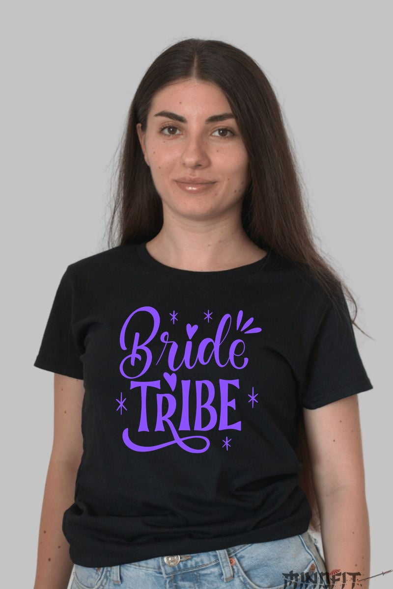 Tricou Bride Tribe - Pregatit pentru Celebrare si Momente Unice Dama Negru