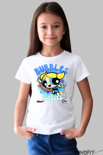 Tricou Bubbles Plina de Energie - Cartoon Network fata alb