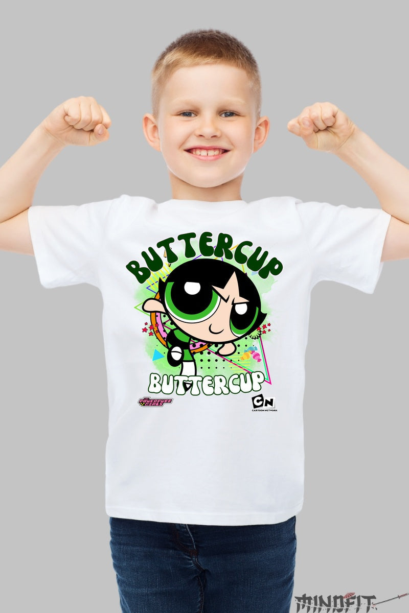 Tricou Buttercup Atitudine - Cartoon Network baiat alb