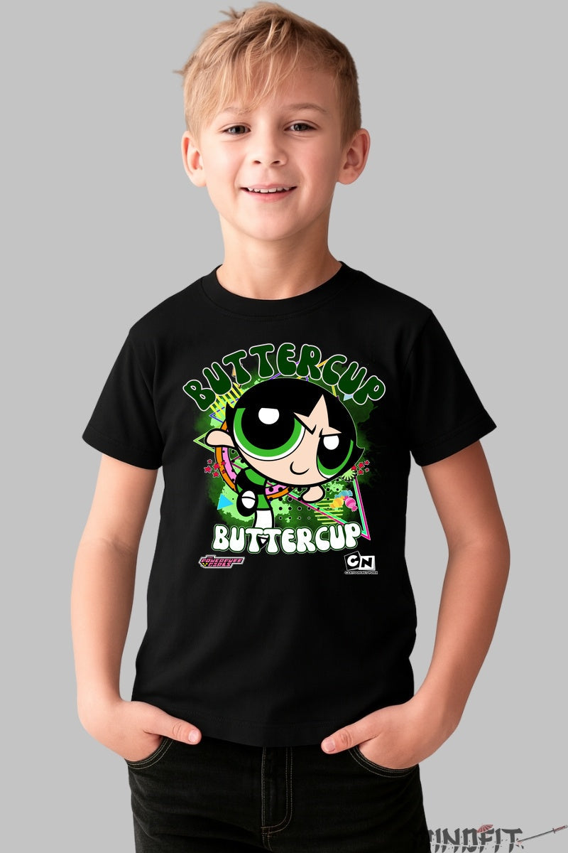 Tricou Buttercup Atitudine - Cartoon Network baiat negru