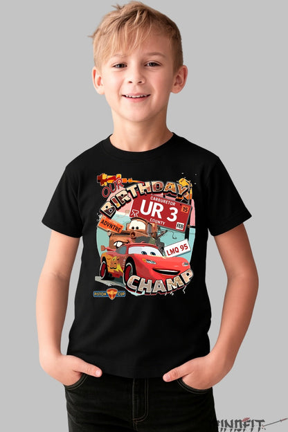 Tricou Cars Campion de Ziua Ta - Disney Pixar baiat negru