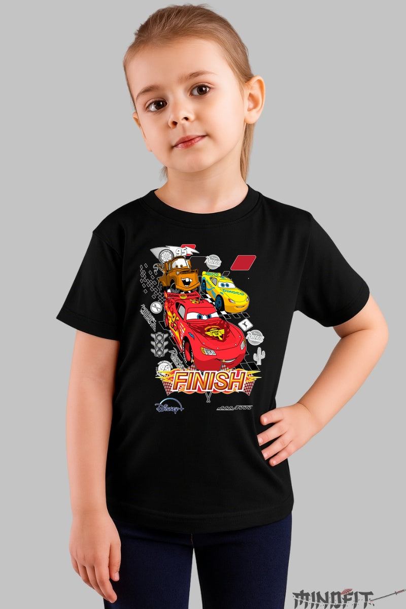 Tricou Cars - Finish in stil Pixar fata negru
