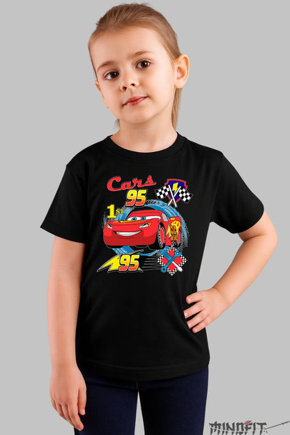Tricou Cars Fulger McQueen - Disney Pixar fata negru