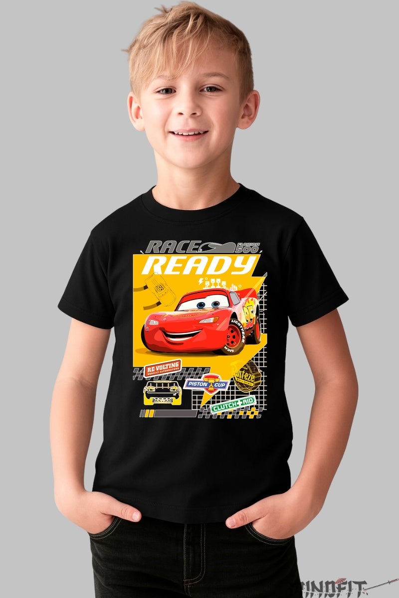 Tricou Cars Fulger McQueen Ready - Disney Pixar baiat negru