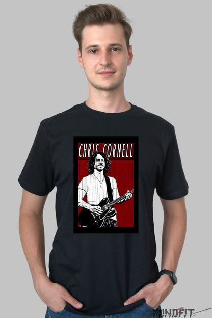 Tricou Chris Cornell - Grunge Legend Design barbat negru