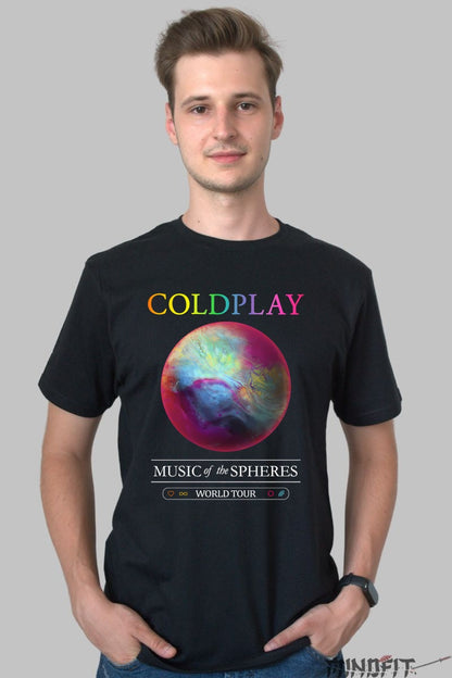 Tricou Coldplay - Music of the Spheres World Tour barbat negru