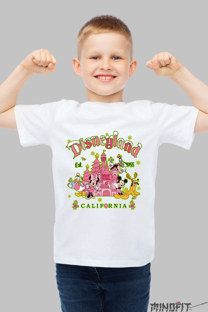 Tricou Copii Disneyland California - Castelul Magiei si Prieteniei baiat alb
