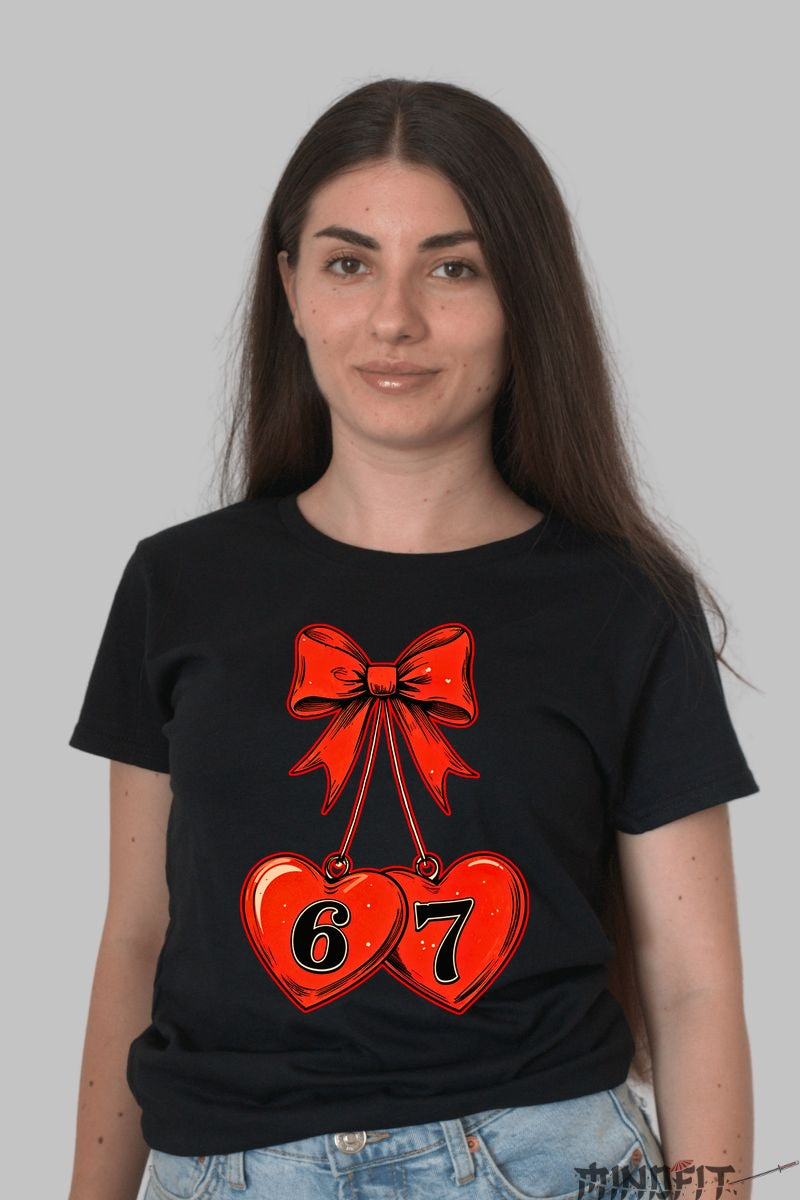Tricou Couple Goals - Inimi Legate Cu Numarul Relatiei dama negru