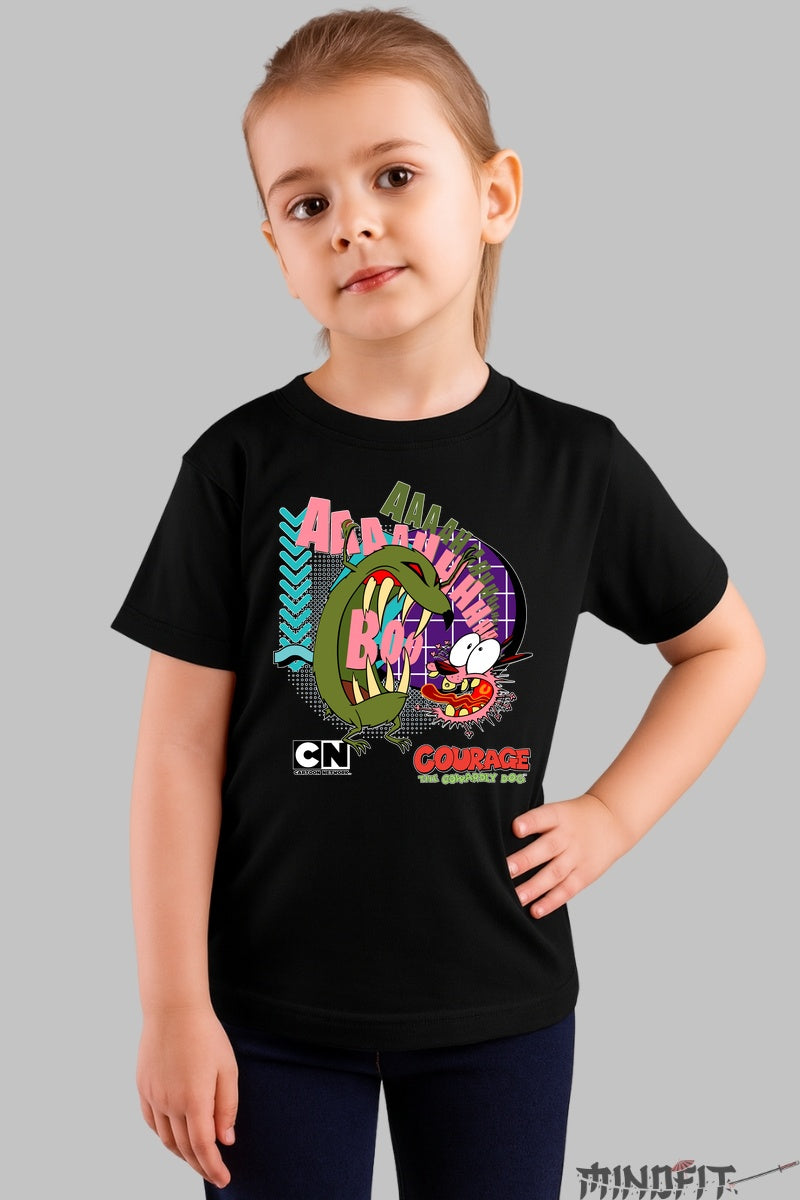 Tricou Courage the Cowardly Dog - Cartoon Network fata negru
