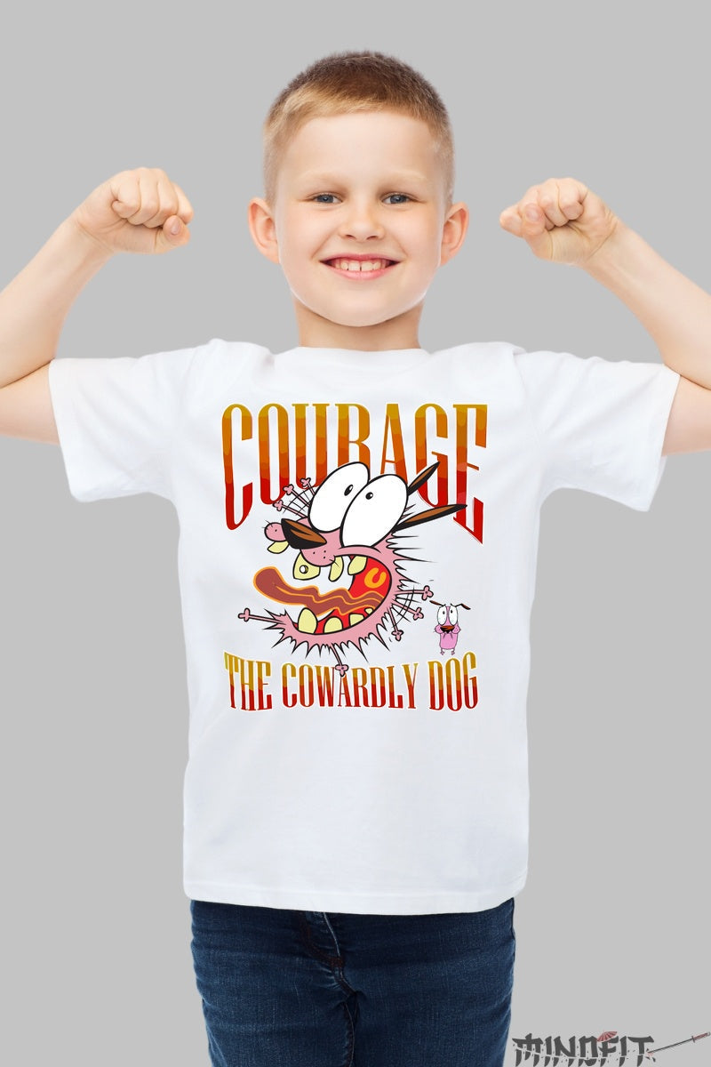 Tricou Courage The Cowardly Dog - Cartoon Network baiat alb