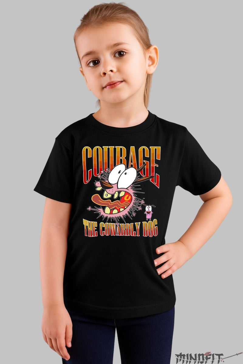 Tricou Courage The Cowardly Dog - Cartoon Network fata negru
