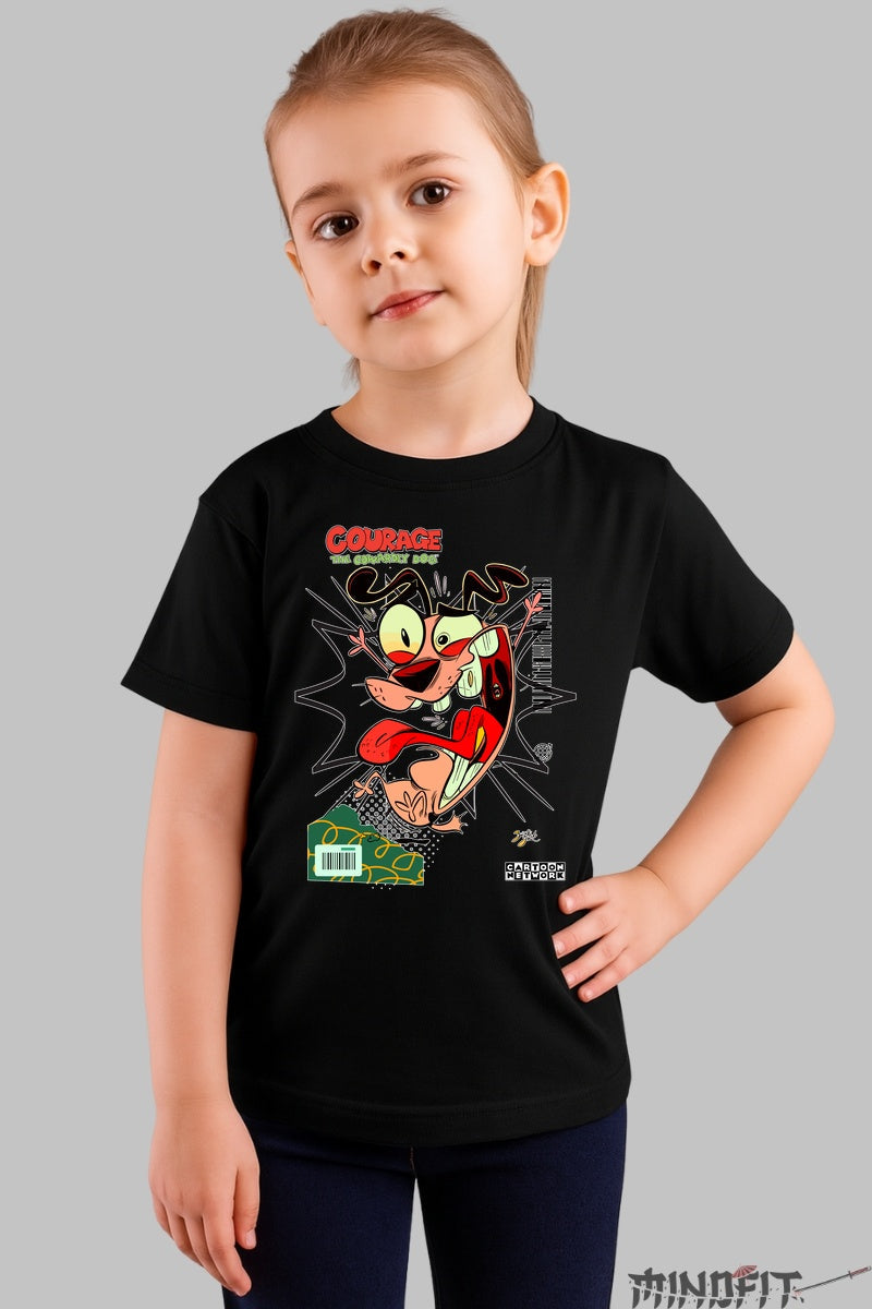 Tricou Courage The Cowardly Dog - Cartoon Network fata negru