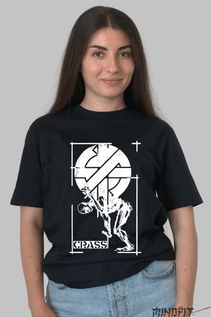 Tricou Crass Black - Design punk iconic fata negru