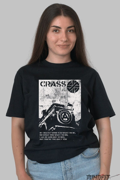 Tricou Crass Punk - Mesajul revoltei underground fata negru