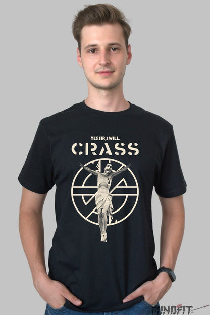 Tricou Crass - Yes Sir, I Will. barbat negru