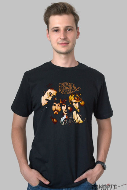 Tricou Creedence Clearwater Revival - Vintage Band Portrait barbat negru