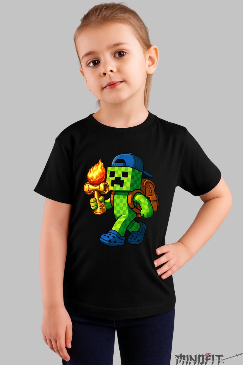 Tricou Creeper Kendama - Flacara Aventurii fata negru