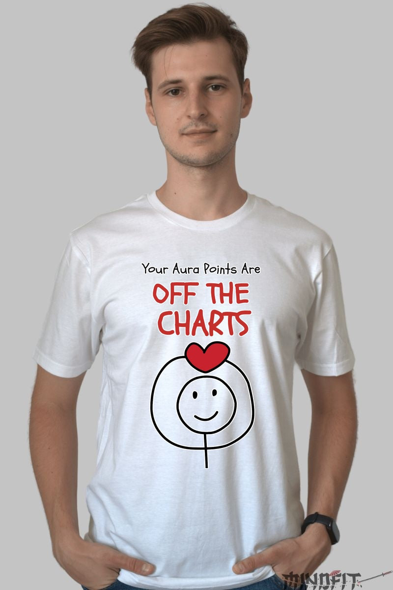 Tricou Cu Aura Pozitiva - Off The Charts barbat alb